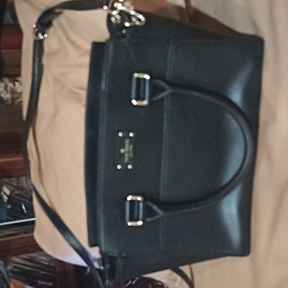 Kate Spade Grove Street Small Lana Bag Black Leather Top Handle Crossbody Purse